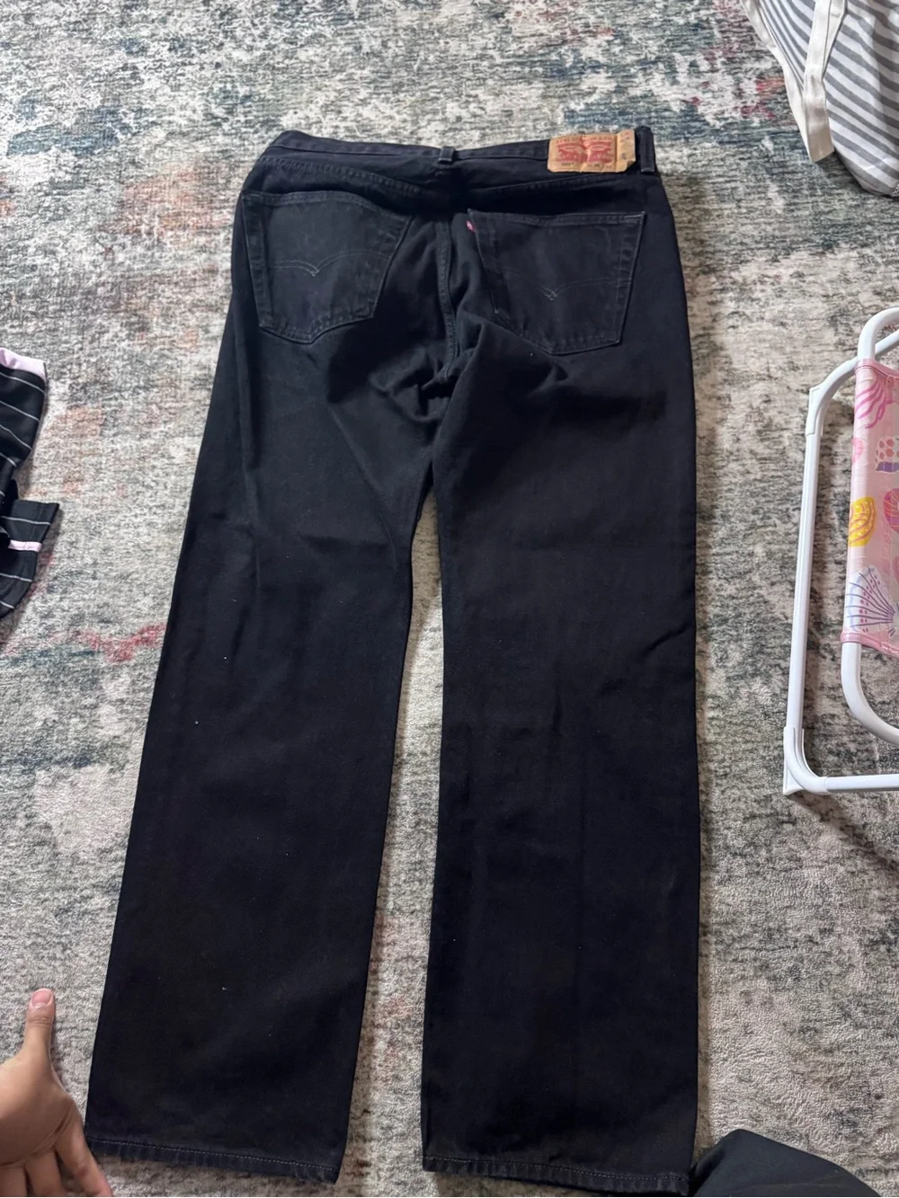 Levi's Black Straight-Leg Jeans - Classic Back View
